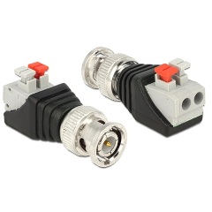 Delock BNC -> Terminal block 2pin M/F adapter fekete