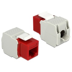 Delock RJ45 -> LSA CAT6 F/F Keystone modul piros