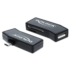 Delock USB OTG SD + Micro SD kártyaolvasó fekete