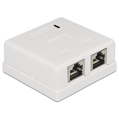 Delock RJ45 CAT6 UTP falidoboz fehér 2 port