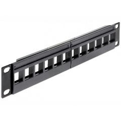Delock 10" Keystone Patch Panel 12 Port  fekete