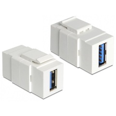 Delock USB-A 3.0 - USB-A 3.0 F/F keystone modul fehér