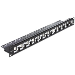 Delock 19" Keystone Patch Panel 24 port fekete