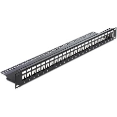 Delock 19" Keystone Patch Panel 24 port fekete