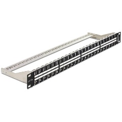 Delock 19" Keystone Patch Panel 48 port 1U fekete
