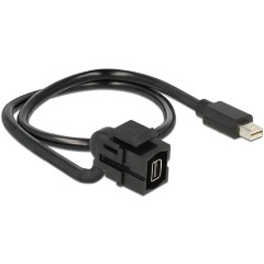 Delock Displayport mini F/M Keystone modul 0.5m 110° fekete