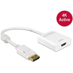 Delock DisplayPort 1.2 -> HDMI M/F aktív adapter 0.2m fehér