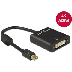 Delock Mini DisplayPort 1.2 -> DVI-I M/F aktív adapter 0.2m fekete