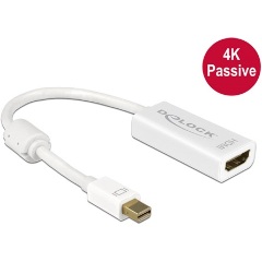 Delock Displayport mini 1.2 -> HDMI M/F adapter 0.2m 4K passzív fehér