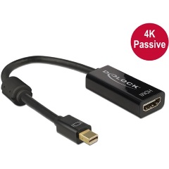 Delock Displayport mini 1.2 -> HDMI M/F adapter 0.2m 4K passzív fekete