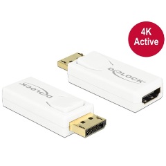 Delock DisplayPort 1.2 -> HDMI M/F aktív adapter fehér