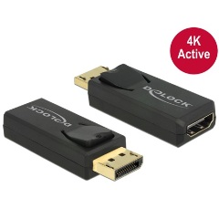 Delock DisplayPort 1.2 -> HDMI M/F aktív adapter fekete