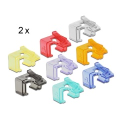 Delock RJ45 clip javító szett színes 16db