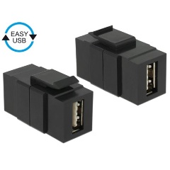 Delock Easy-USB A - Easy-USB F/F keystone modul fekete