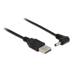 Delock USB-A 2.0 -> DC 3,5 x 1,35mm M/M tápkábel 1.5m fekete