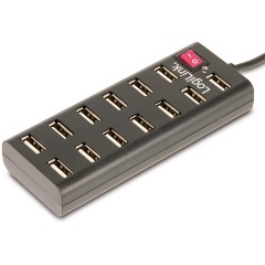 LogiLink 13 portos USB2.0 HUB ki/be kapcsolóval, táppal