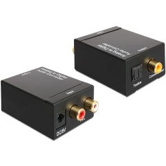 Delock 2 RCA -> Toslink Standard Coaxial A/D konverter fekete