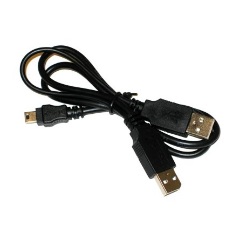 OEM 2db USB-A 2.0 -> USB-B 2.0 mini 5pin M/M adatkábel 0.5m fekete