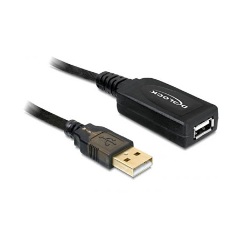 Delock USB-A 2.0 -> USB-A 2.0 M/F aktív adatkábel hosszabbító 20m fekete