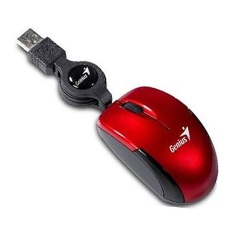 Genius Micro Traveler V2, USB optikai notebook egér fekete-piros