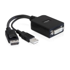 Delock Active Displayport USB A power -> DVI-I M/M adapter