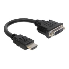 Delock HDMI -> DVI-D M/F adapter 0.2m fekete