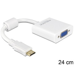 Delock HDMI mini C -> VGA M/F adapter 0.24m fehér