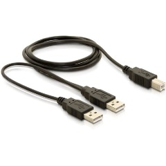 Delock USB-A 2.0 -> USB-B 2.0 adatkábel 1m fekete