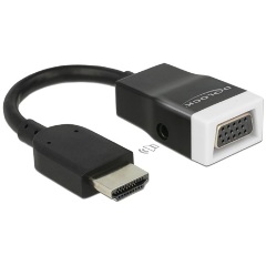 Delock HDMI -> VGA Jack stereo 3,5mm M/F adapter 0.15m fekete