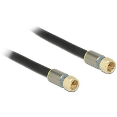 Delock F -> F RG-6/U  M/M antenna kábel 10m Premium fekete