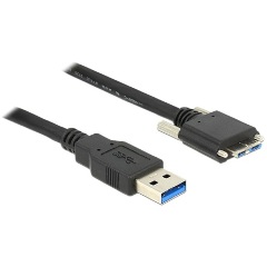 Delock USB-A 3.0 -> USB-B 3.0 micro M/M adatkábel 3m fekete csavaros