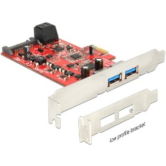 Delock PCI-E x1 - 2 portos SATA3 USB3.0 IO vezérlő