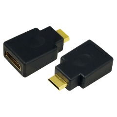 LogiLink HDMI -> HDMI mini C M/F adapter fekete