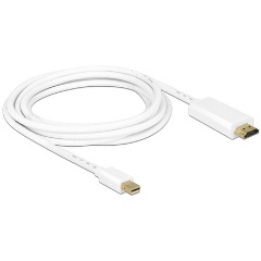 Delock Displayport mini -> HDMI M/M video jelkábel 2m fehér Delock Displayport mini -> HDMI M/M video jelkábel 2m fehér