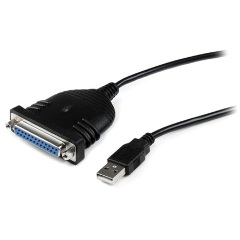 StarTech USB-A 2.0 -> Parallel DB25 M/F adatkábel 1.8m fekete