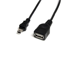 StarTech USB-A 2.0 -> USB-B 2.0 mini 5pin F/M adatkábel 0.3m fekete