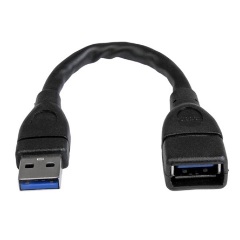 StarTech USB-A 3.0 M/F adatkábel 0.15m fekete hosszabbító