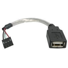 StarTech USB-A Pinheader 4pin -> USB-A 2.0 F/F adatkábel 0.15m