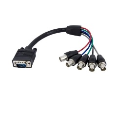 StarTech VGA -> 5db BNC M/F video jelkábel 0.3m fekete