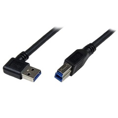 StarTech USB-A 3.0 -> USB-B 3.0 M/M adatkábel 1m fekete 90° jobb/egyenes