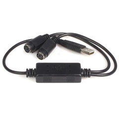 StarTech USB-A 2.0 -> 2db PS/2 M/F adapter 0.4m fekete