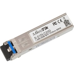 MikroTik S-31DLC20D 1.25G SFP LX-LC (SM) 1310nm 20km DDM for RB260x,RB2011x,CCRx