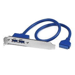 StarTech USB-A 3.0 pinheader -> 2db USB-A 3.0 F/F hátlapi kivezetés 0.5m kék