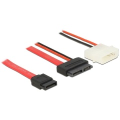 Delock SATA -> SATA Slimline 13pin F/F adatkábel 0.5m piros