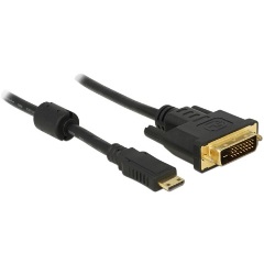 Delock HDMI mini C -> DVI-D M/M video jelkábel 1m fekete