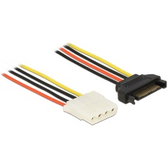 Delock SATA Power 15pin -> Molex Power 4pin M/F tápkábel 1m