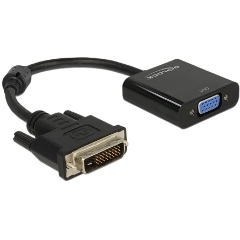 Delock DVI-D -> VGA M/F adapter 0.24m fekete