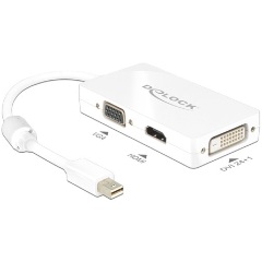 Delock Displayport mini -> VGA HDMI DVI-D M/F adapter passzív fehér