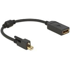 Delock Displayport mini 1.2 -> Displayport M/F adapter 0.25m 4K fekete