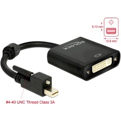 Delock Mini DisplayPort 1.2 -> DVI-I M/F aktív adapter 0.25m fekete